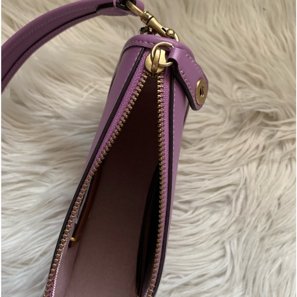 Coach Swinger 20 Shoulder Bag Glove Tanned Leather Violet Orchid - Picture 12 of 15